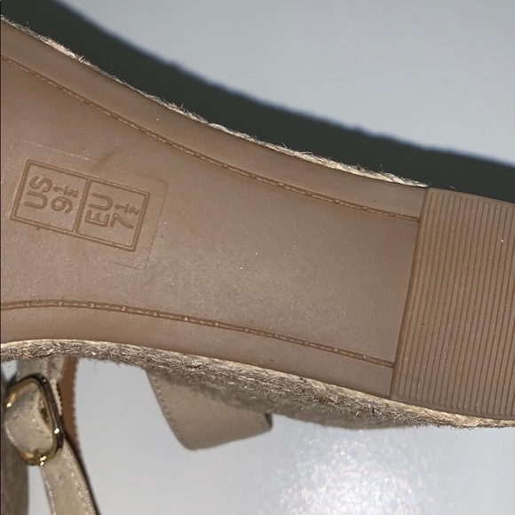 Never worn! Gold embellished wedges. NWOT - Picture 7 of 7